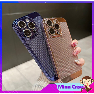 Ốp điện thoại ip PC cứng tản nhiệt mạ điện sang trọng cho 15 14 13 12 Pro Max 14 Plus 12Pro MinnCase