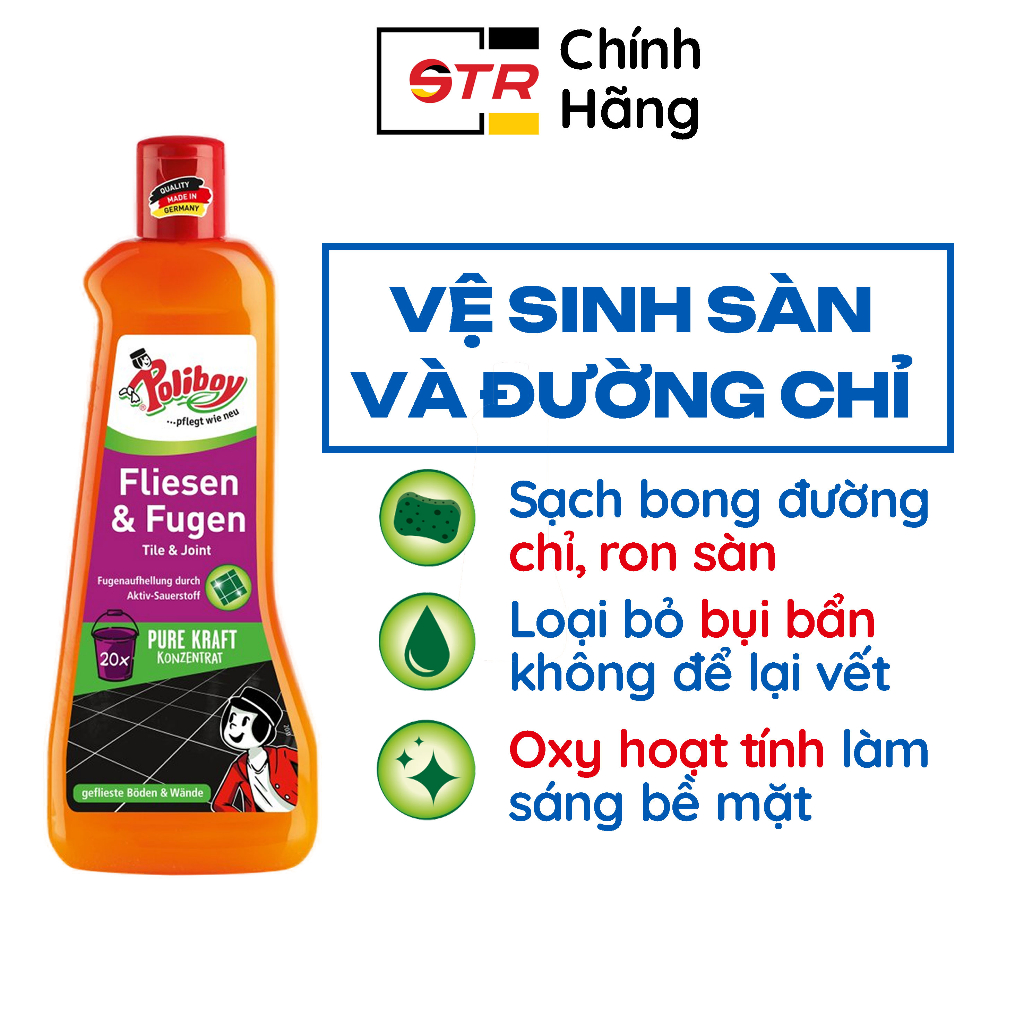 Nước Tẩy Trắng Ron Gạch POLIBOY FLIESEN & FUGEN Nước Lau Sàn Nồng Độ Cao, Làm Sạch Đường Chỉ Gạch