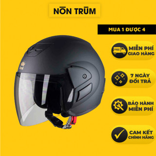 Nón bảo hiểm 3/4 ROYAL có kính M01 đen nhám