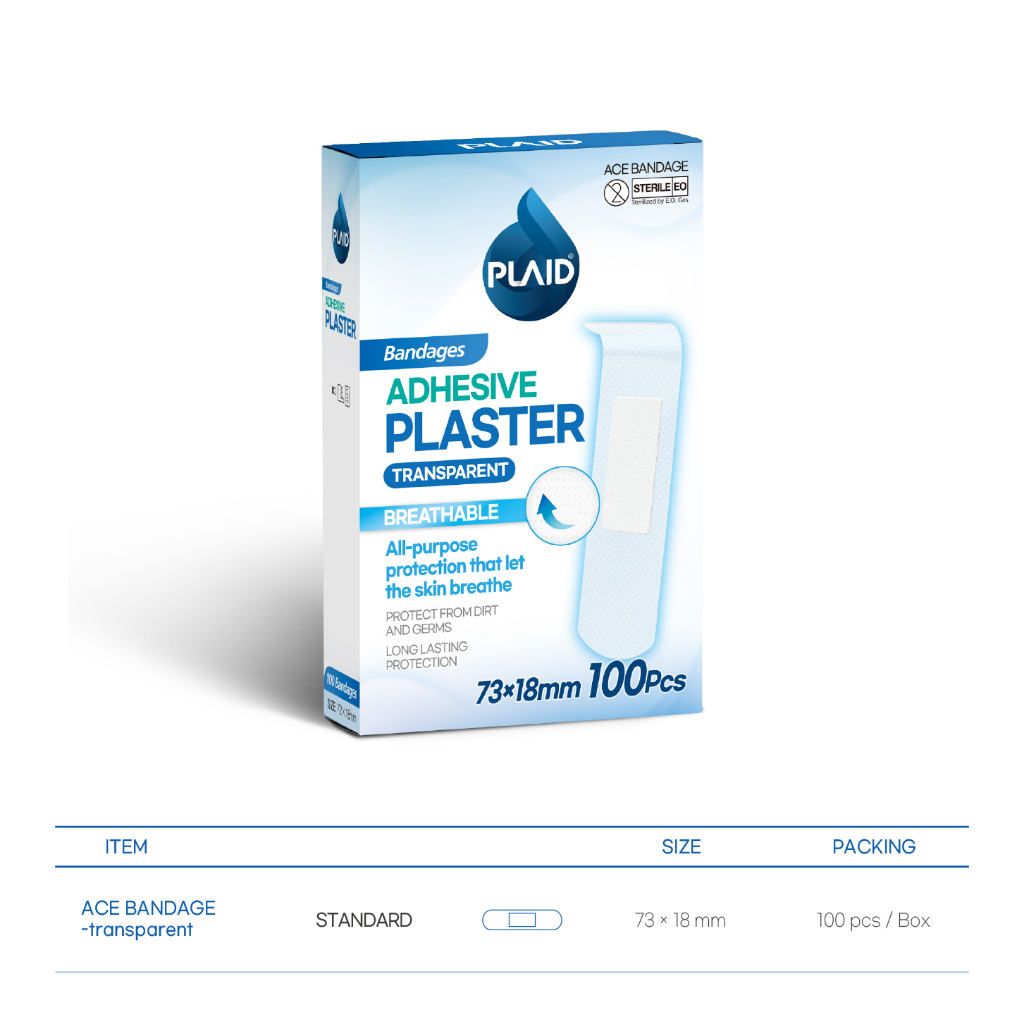 Băng cá nhân Young Ace-band 7,2cm x 1.8cm trong suốt hộp 100 cái