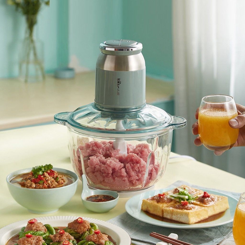Máy xay thịt đa năng BEAR 2.5L cối thủy tinh công suất 350W bảo hành 12 tháng