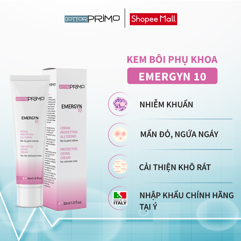 Kem Bôi Viêm Nhiễm Vùng Kín DottorPrimo Emergyn 10 Giảm Nấm Ngứa, Khô Rát Và Nhiễm Khuẩn 30ml