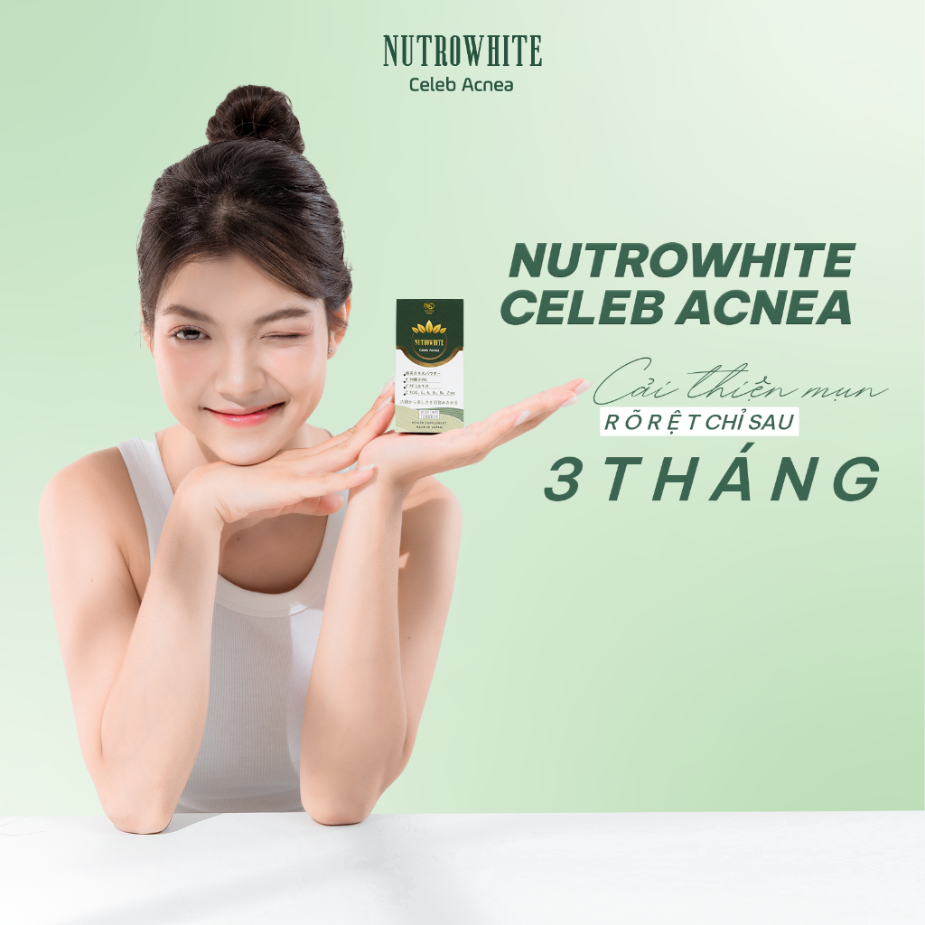 Viên Uống Giảm Mụn Sáng Da, Ngăn Ngừa Lão Hóa NUTROWHITE Celeb Acnea (Hộp/90 Viên)