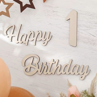 Chữ happy birthday chất gỗ trang trí sinh nhật và combo đủ số