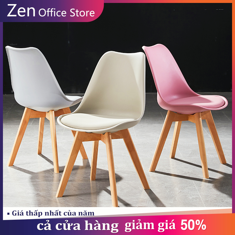 ZEN Ghế EAMES chân gỗ sồi có đệm