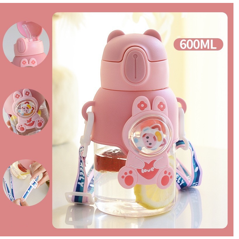 Bình Giữ Nhiệt Cao Cấp Love Baby Có Ống Hút Nước Cho Bé