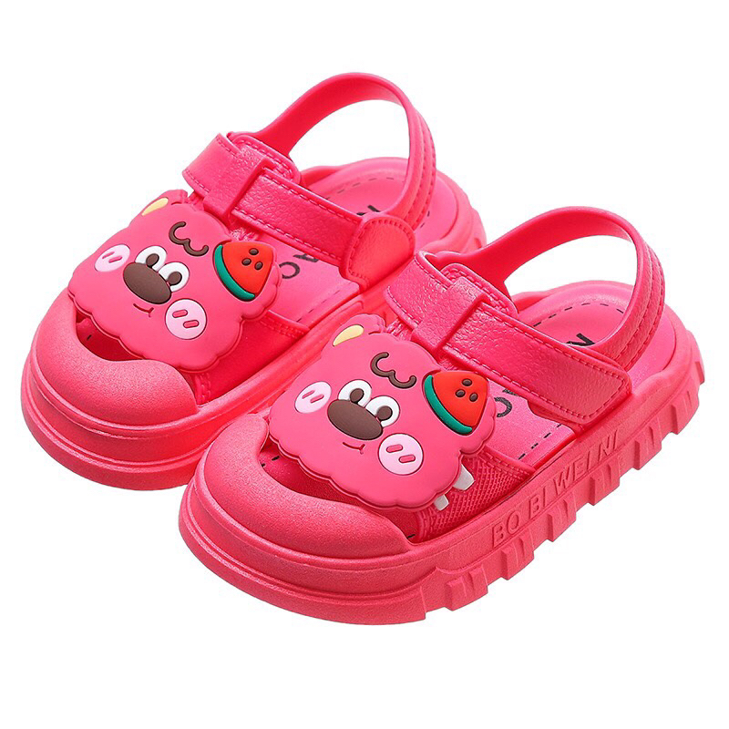 Sandal gấu dâu siêu mềm êm chân cho bé gái bé trai