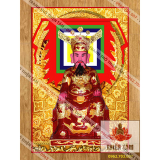 Tranh Đức Thánh Trần Triều KHÔNG KHUNG bằng vải phủ bóng cao cấp dày dặn