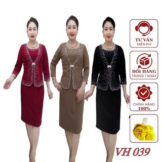 Váy đầm trung niên cho mẹ vh039 sang chảnh lịch sự ,quý phái giành cho tuổi trung niên