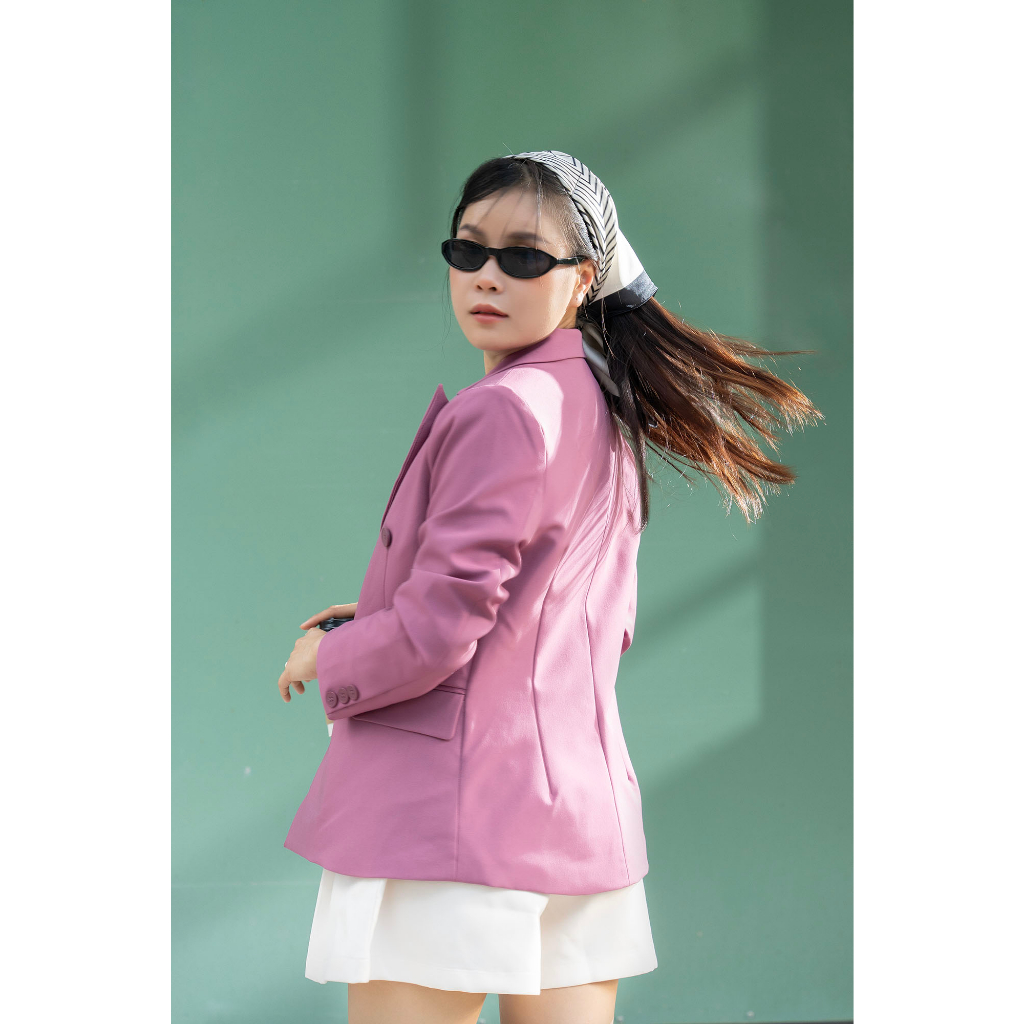 [Chiết eo] - Áo blazer nữ áo vest dài tay màu hồng | BigBuy360 - bigbuy360.vn