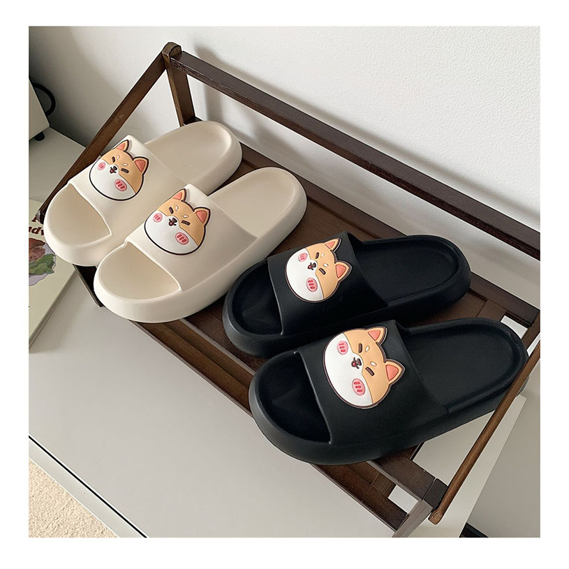 Dép quai ngang bánh mì nam nữ cute hình mèo ngộ nghĩnh, Dép hoạt hình mặt mèo đáng yêu trẻ trung siêu êm chân thoáng khí