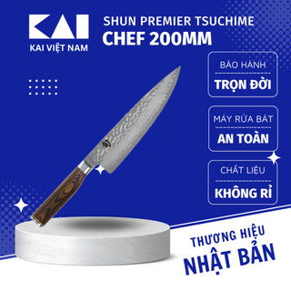 Dao bếp nhật cao cấp shun premier tsuchime 8" chefs dao thái thịt cá bằng thép damascuss 69 lớp 200mm tdm0706