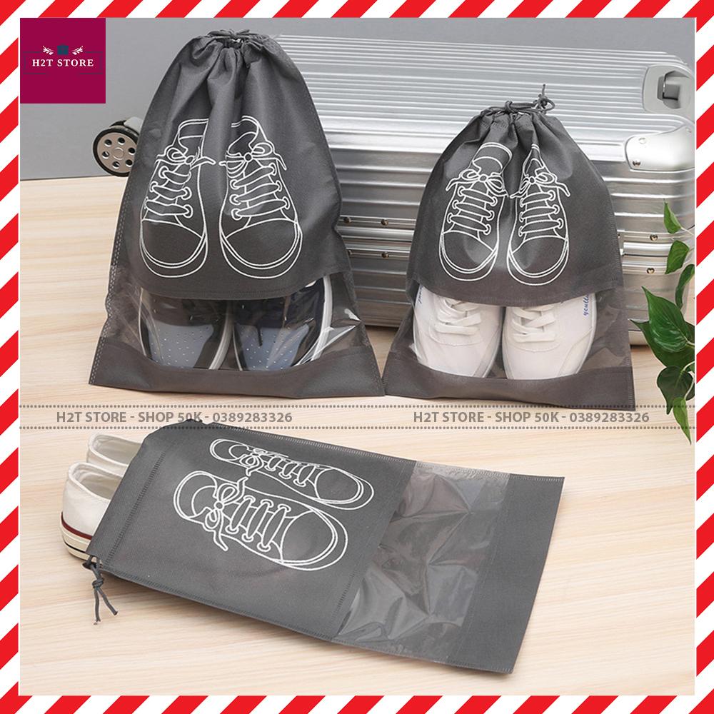 Túi vải, túi đựng giày dép dây rút chống bẩn, không thấm nước size lớn