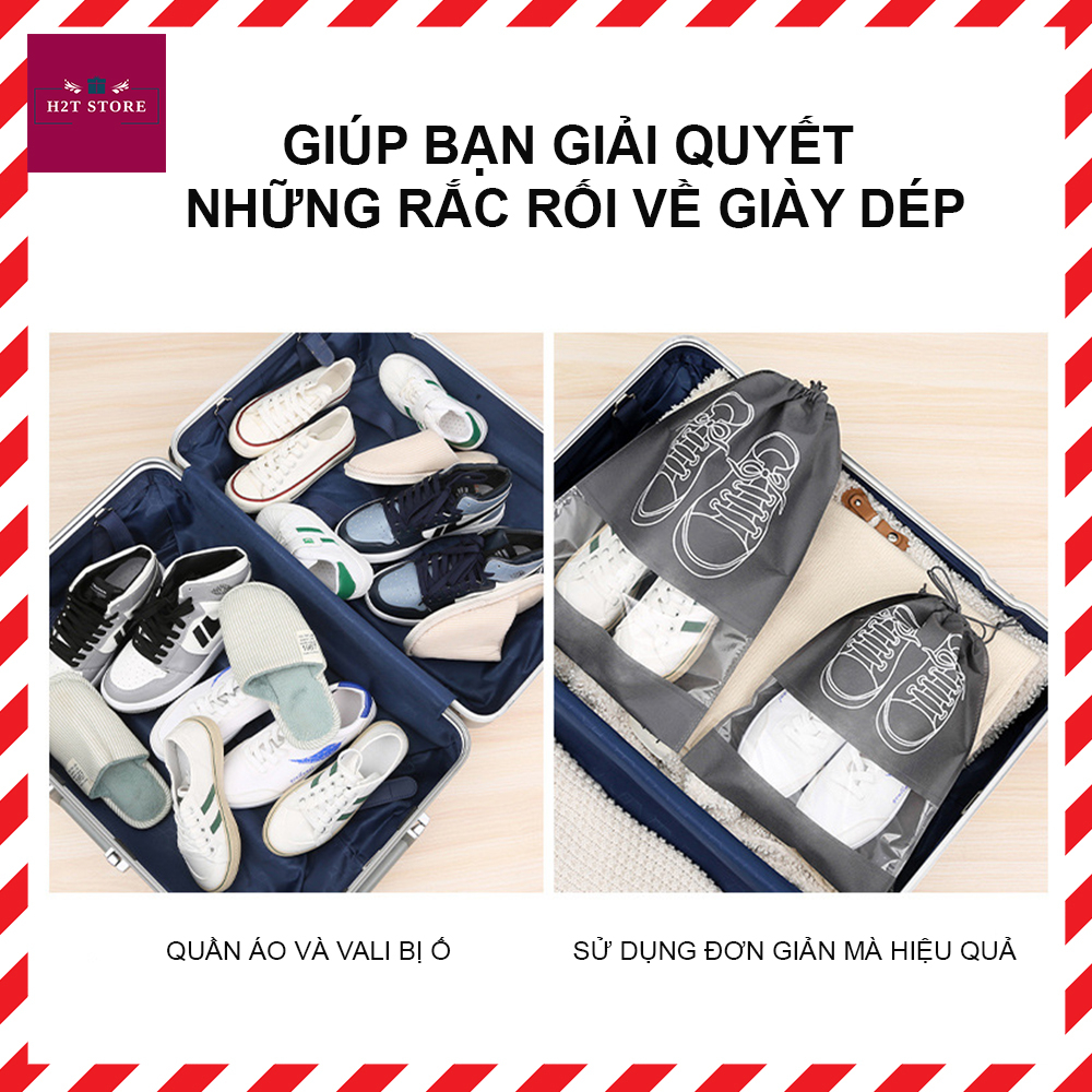 Túi vải, túi đựng giày dép dây rút chống bẩn, không thấm nước size lớn