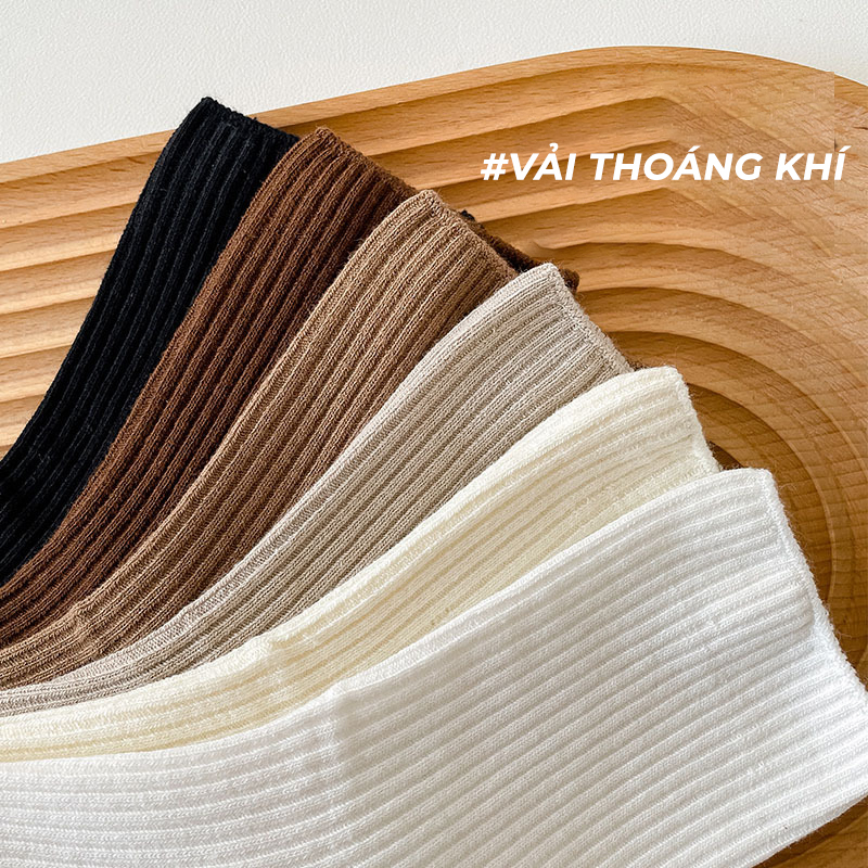 Tất cao cổ Bivota vớ nam nữ tông nâu chất dày dặn phong cách Hàn Quốc TN147