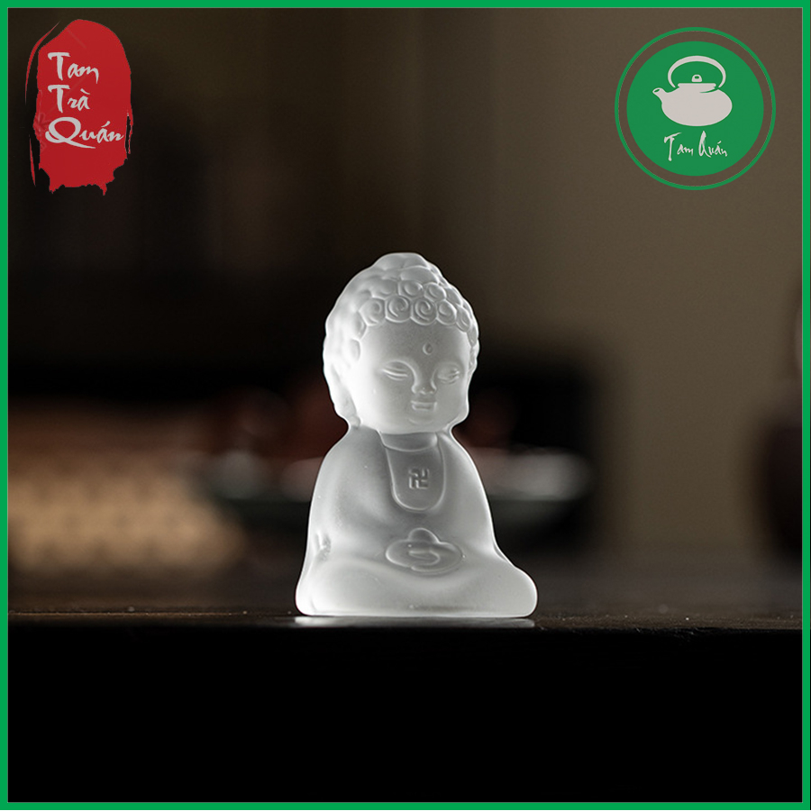 Tượng phật thủy tinh decor trang trí phòng trà