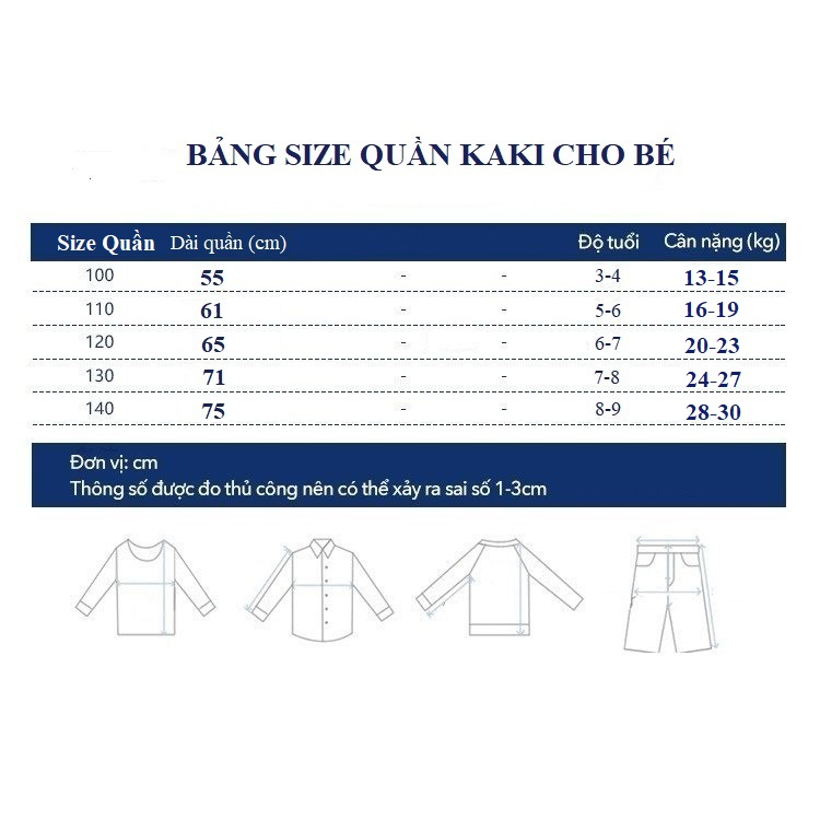 Quần dài kaki bé trai hàn quốc thời trang trẻ em 2 đến 8 tuổi SKIDS