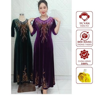 Váy Đầm dự tiệc Maxi VH030 Đính đá sang chảnh phù hợp với tuổi trung niên