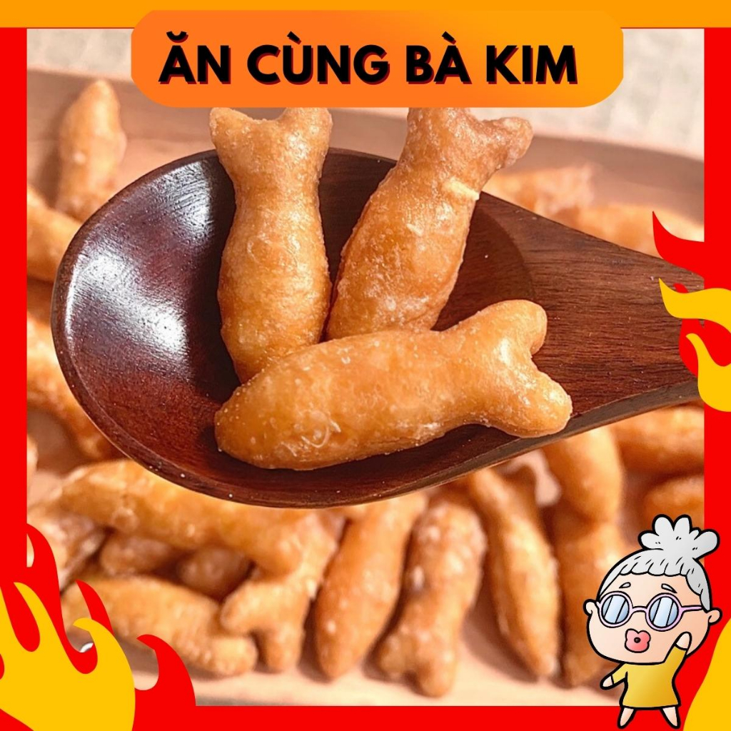 500Gr Bánh quẩy cá phủ đường, ăn vặt tuổi thơ ăn cùng Bà Kim AVBAKI
