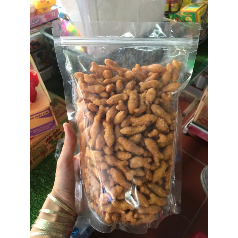 500Gr Bánh quẩy cá phủ đường, ăn vặt tuổi thơ ăn cùng Bà Kim AVBAKI