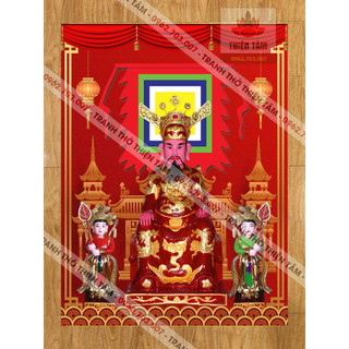 Tranh Đức Thánh Trần Triều 3D bằng vải phủ bóng cao cấp dày dặn KHÔNG KHUNG