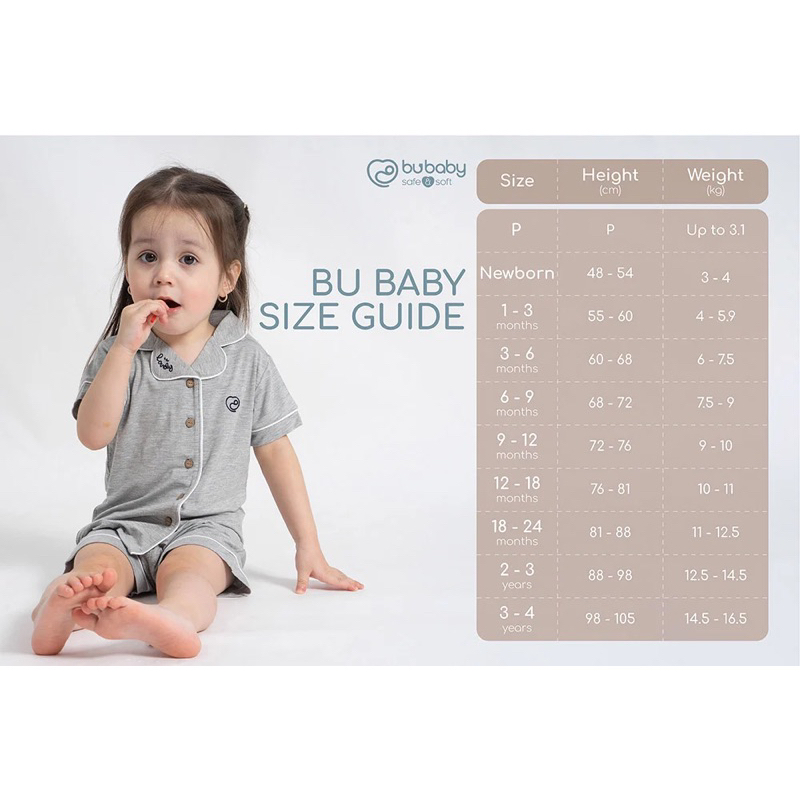 Bubaby Bộ dài tay cài vai Signature - Bambus BBB110108