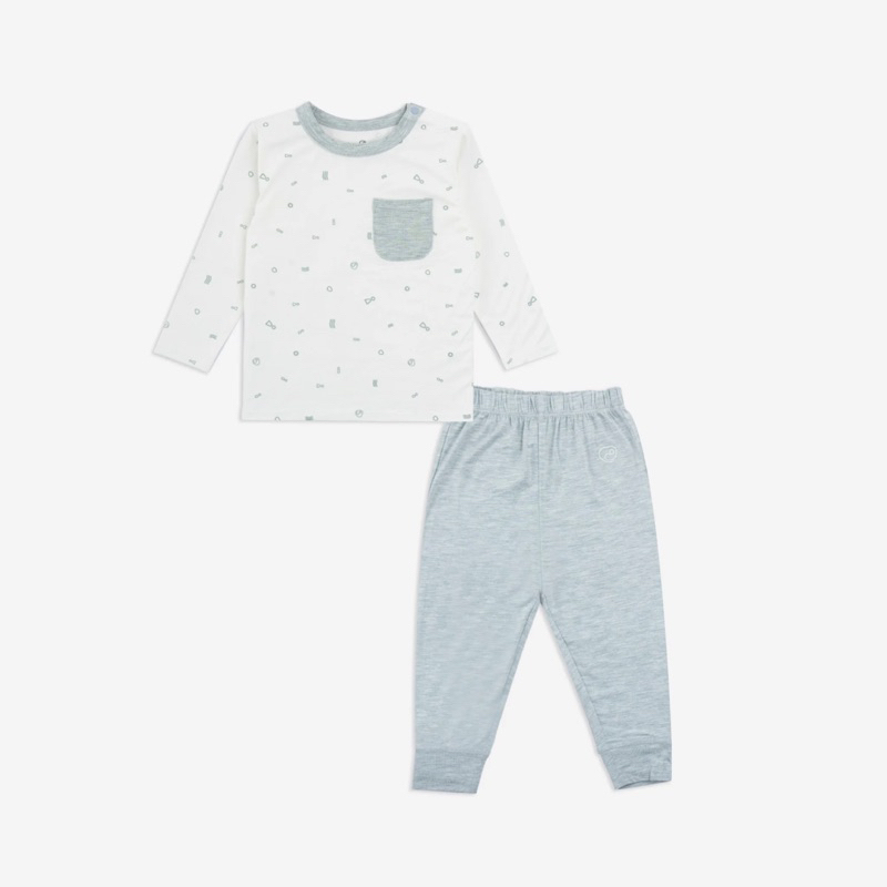 Bubaby Bộ dài tay cài vai Signature - Bambus BBB110108