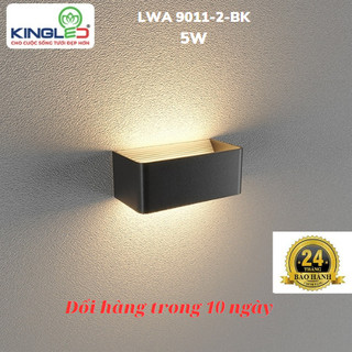 Đèn led gắn tường kingled lwa9011-2-bk 5w vỏ đen ánh sáng vàng bảo hành 2 năm