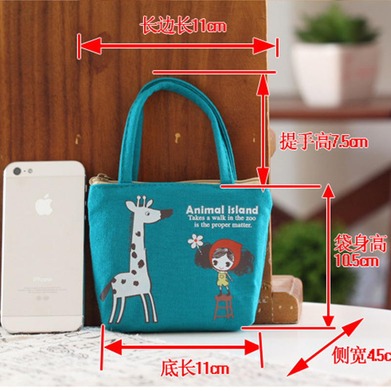 Túi vải 2 lớp mini hình cô gái Pula dễ thương, nhỏ nhắn, xinh xắn có quai xách