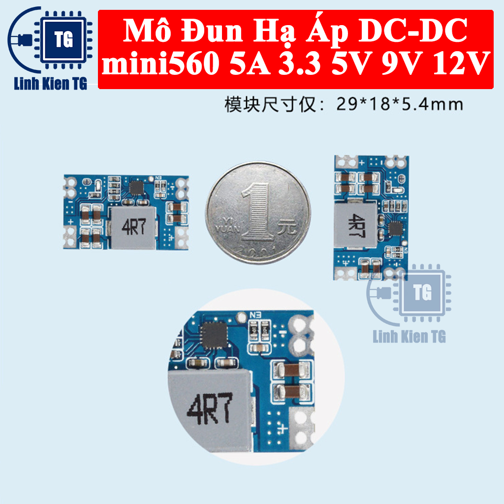 Mô Đun Hạ Áp DC-DC mini560 5A Đầu ra 3.3 5V 9V 12V