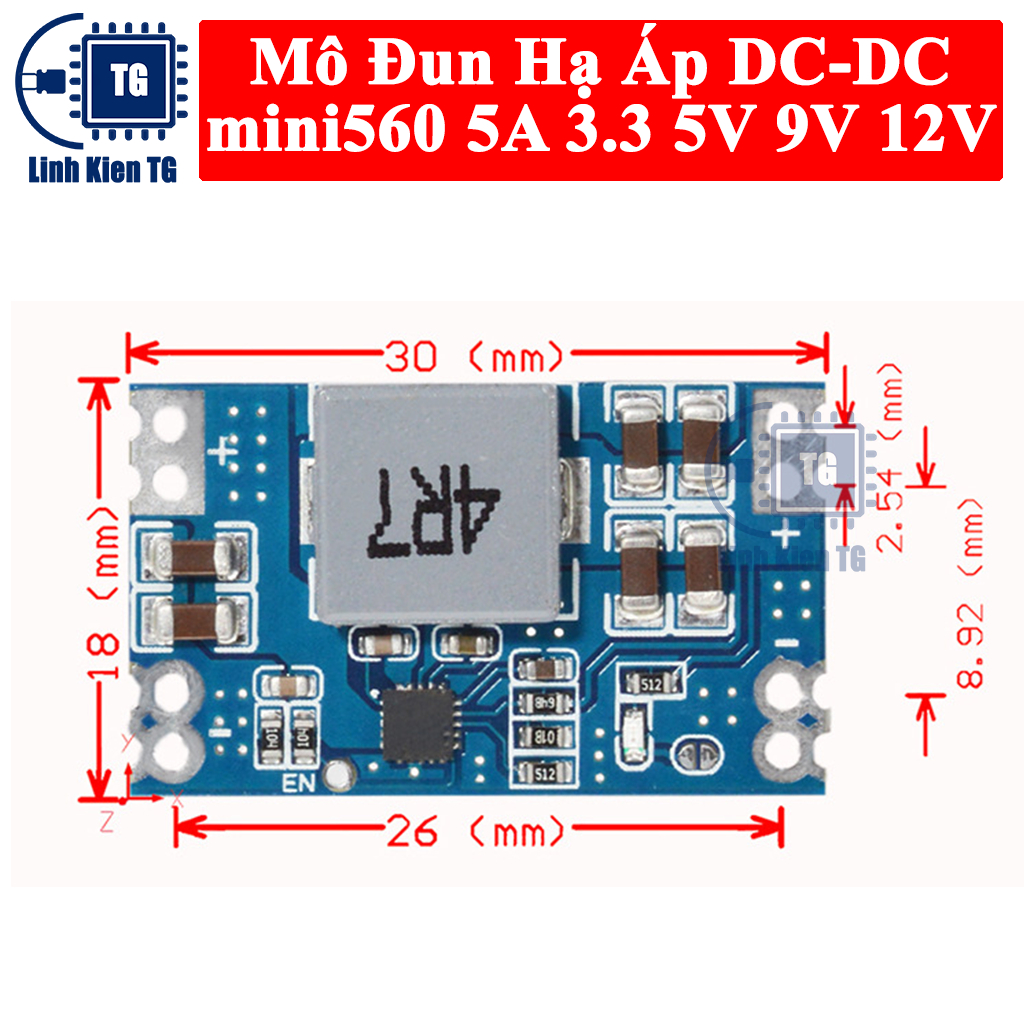 Mô Đun Hạ Áp DC-DC mini560 5A Đầu ra 3.3 5V 9V 12V