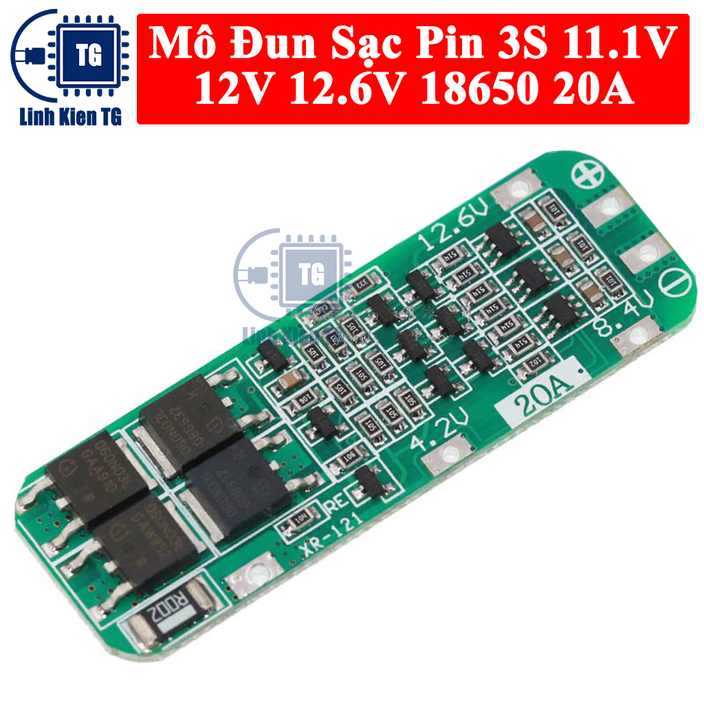 Mô Đun Sạc Pin 3S 11.1V 12V 12.6V 18650 có thể khởi động máy khoan điện dòng điện 20A