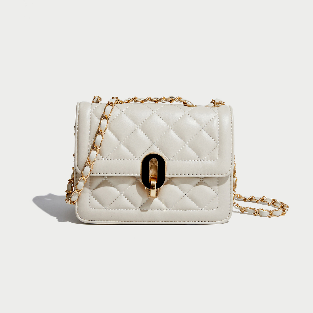 Túi đeo chéo nữ, túi đeo vai đẹp đi chơi thêu chỉ ô trám dáng basic PK 500