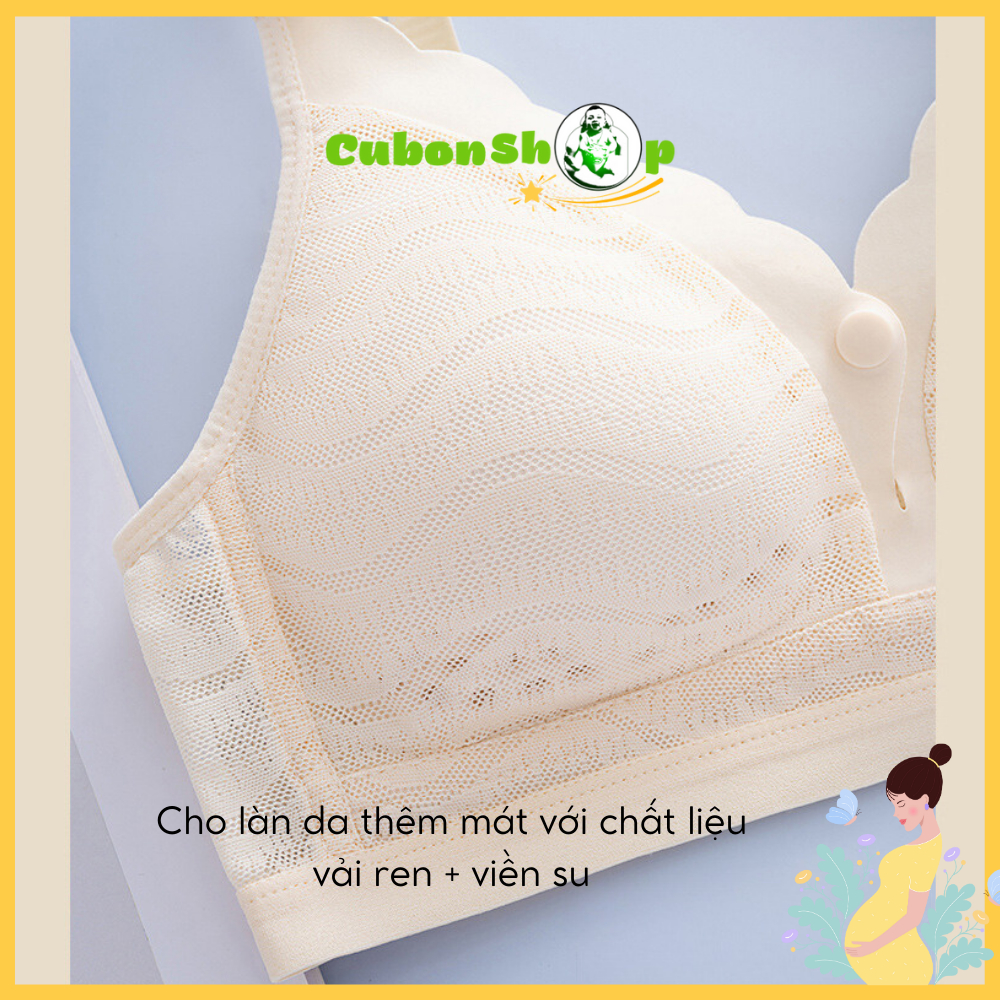 Áo ngực bà bầu, Áo lót cho con bú và sau sinh chống chảy xệ Ren viền Su 214 CUBONSHOP