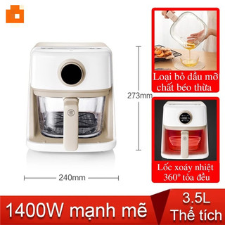 Nồi chiên không dầu 3.5L Xiaom!M Zhiwuzhu nhìn xuyên thấu món ăn