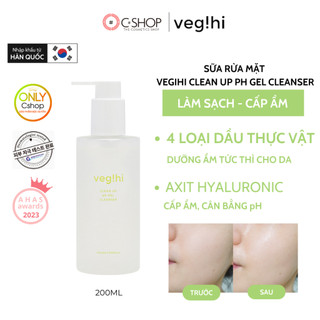 [ Độc Quyền] Sữa Rửa Mặt Tạo Bọt Dịu Nhẹ Cân Bằng Độ PH Cho Da VEGIHI CLEAN UP PH GEL CLEANSER 200ML