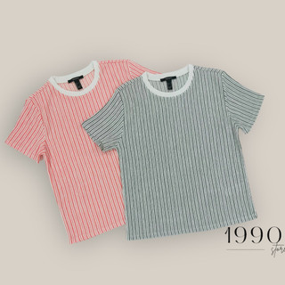 Áo thun sọc dọc viền cổ chất liệu thun cotton vnxk