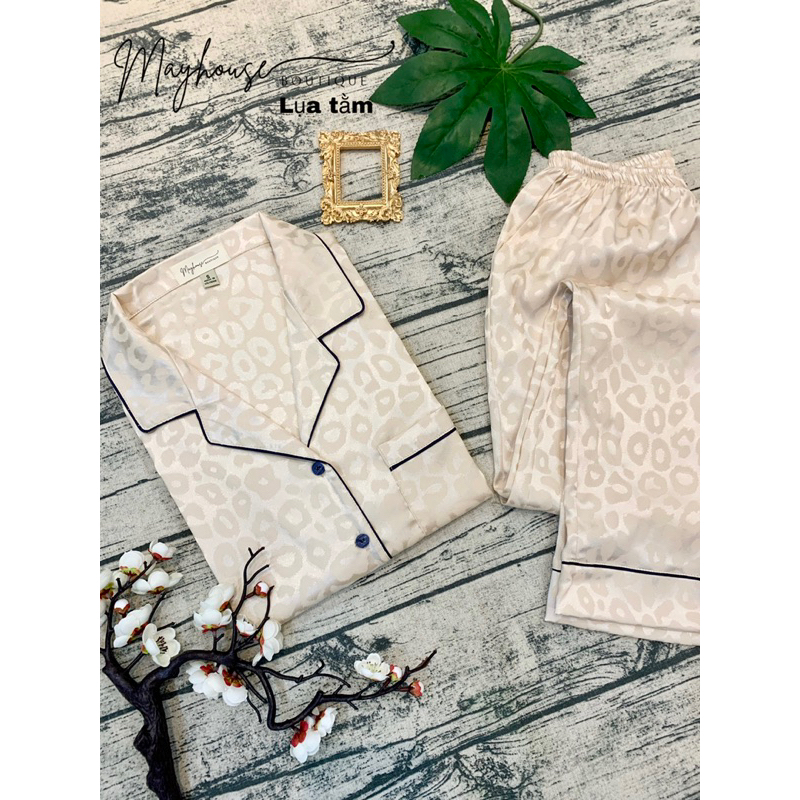 HOẢTỐC HCM-10màu Lụa và 9 màu Gấm-Pijama đồ bộ mặc nhà Mayhouse thiết kế, tay ngắn quần dài, Lụa Latin cao cấp mát lạnh.