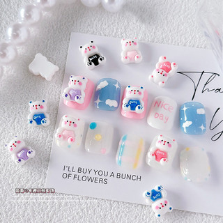 Charm gấu kute trang trí móng-gấu nhựa mới -set 5 con