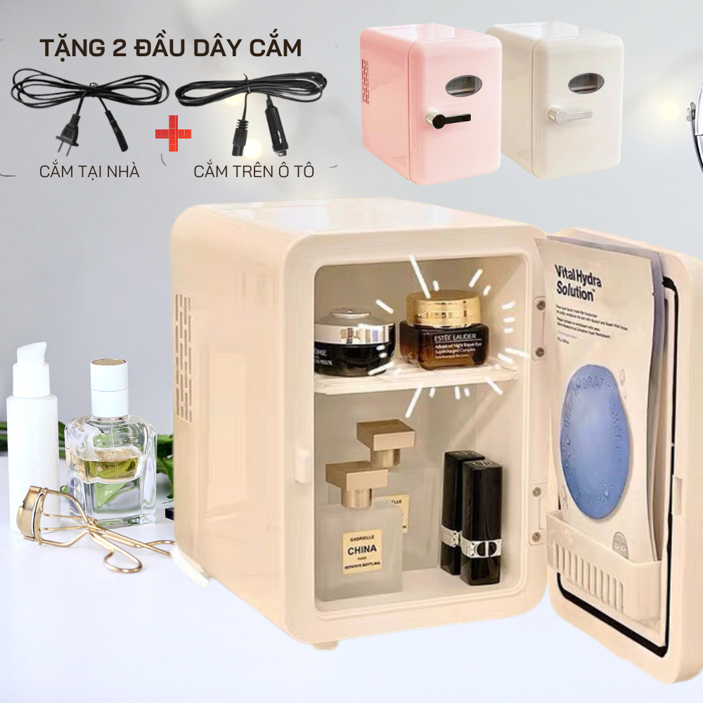 Tủ lạnh đựng mỹ phẩm dung tích 6L, tủ lạnh mini tiết kiệm điện và không gian bảo quản mỹ phẩm