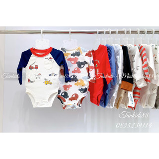 {9-12m} Body chip cotton bodysuit dài tay Carterr xuất xịn cho bé trai