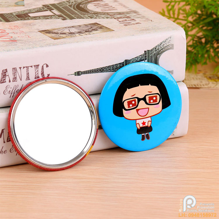Gương Mini Tròn Cầm Tay Phong Cách Hàn Quốc Hoạ Tết Dễ thương