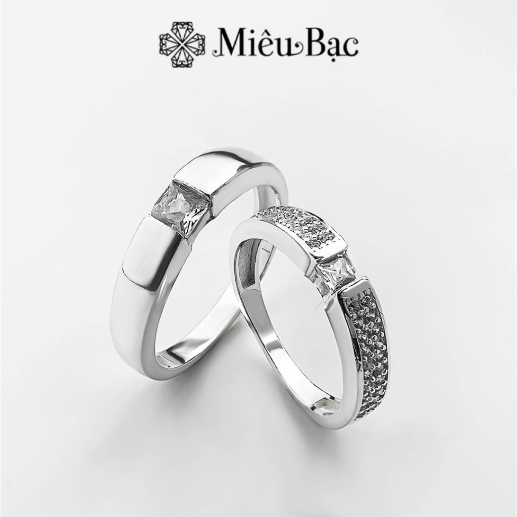 Nhẫn đôi couple unisex Miêu Bạc nhẫn nam nữ đính đá chất liệu bạc S925 thời trang phụ kiện thời trang trang sức MM13