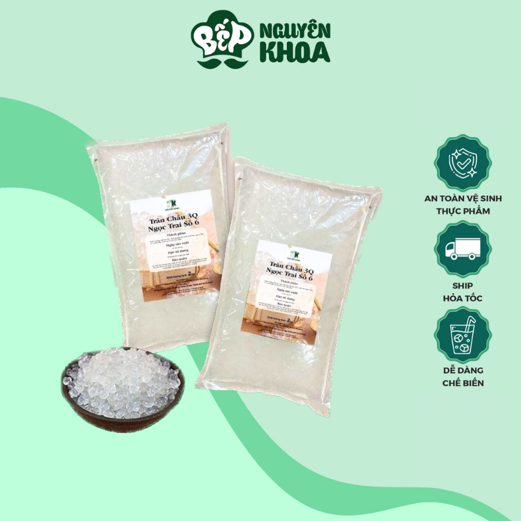 Trân châu Trắng Giòn 3Q Nguyên Khoa Bịch 2kg- BẾP NGUYÊN KHOA