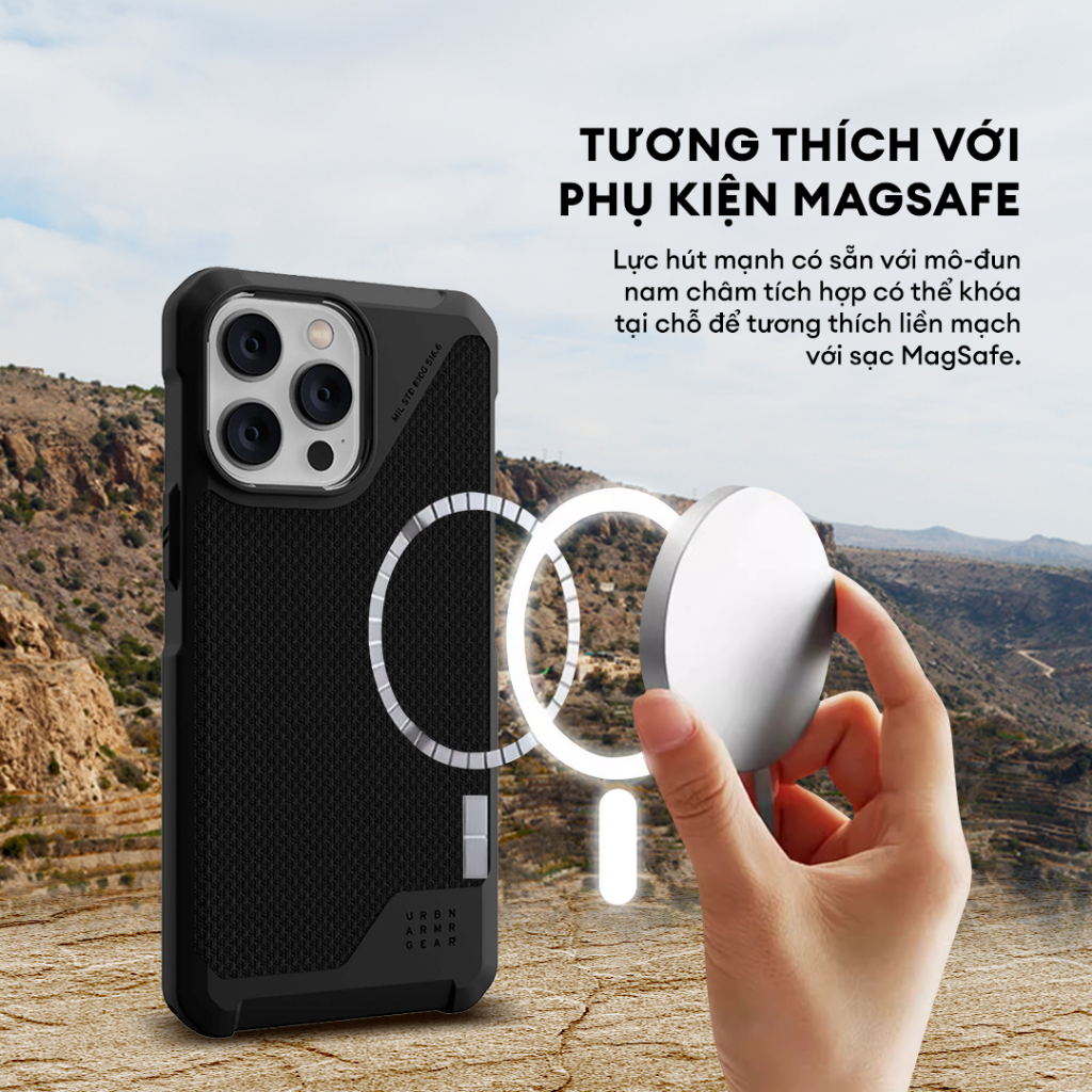 [Mã ELBAU5 giảm 5% tối đa 500K] Ốp Lưng UAG METROPOLIS LT Tương Thích Sạc Từ Tính Cho iPhone 14 Pro [6.1 INCH]