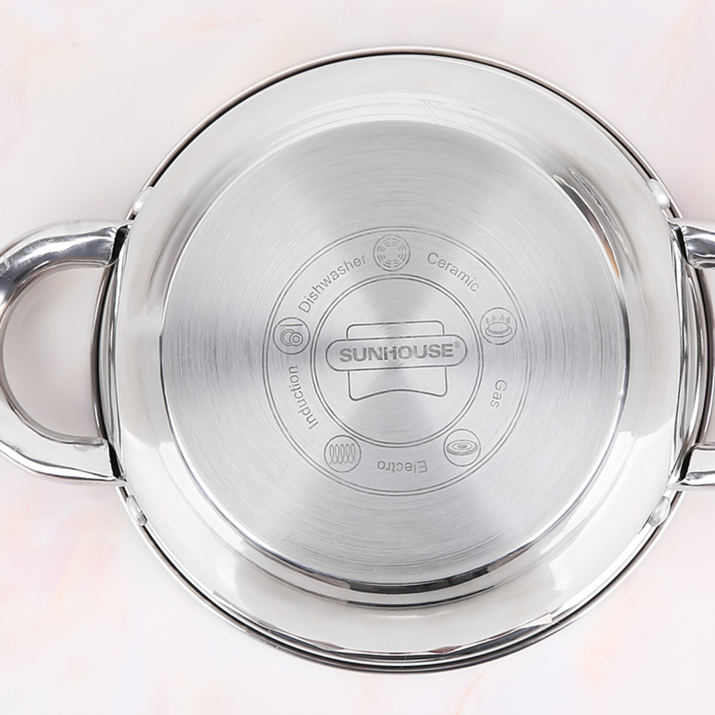 Nồi inox 3 đáy SUNHOUSE SH22116-SH22124 size 16/20/24cm hàng chính hãng-KIMBAO