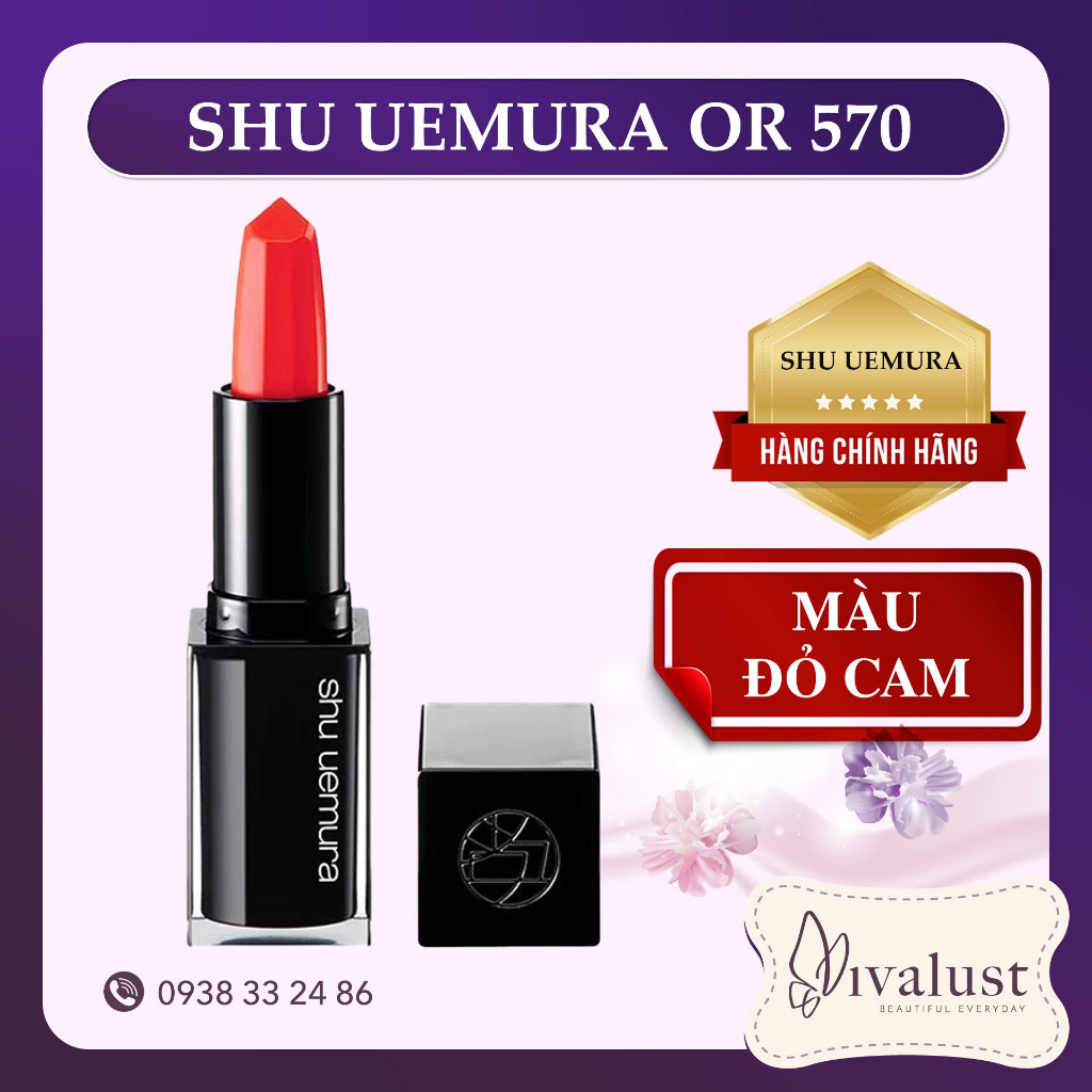 Son Shu 570 - Shu Uemura Rouge Unlimited Kinu Satin Lipstick 3.3g - OR 570 Đỏ Cam [Mới 2023]