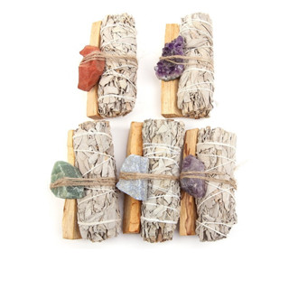 Combo xô thơm, gỗ palo santo, đá thanh tẩy bài tarot, không gian sống, giảm căng thẳng, tăng năng lượng tích cực