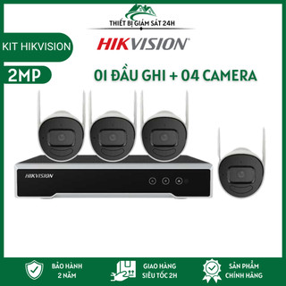 BỘ KIT 4 Camera IP Wifi Kèm Đầu Ghi 4 Kênh Hikvision NK42W0H(D) 4 MẮT Full 1080p hoặc 4K