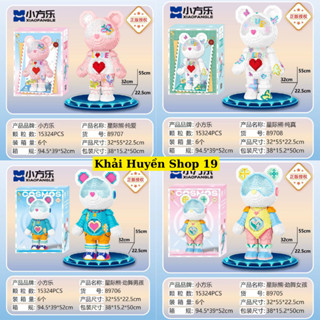 Lego Gấu Cosmos 55cm Mô Hình Lắp Ráp Gấu Bearbrick Mảnh Trơn Xịn Sò Tặng Búa
